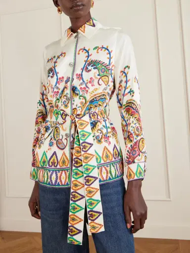 Etro Safari Belted Paisley-print Satin-twill Jacket | Thumbnail 3 Etro Safari Belted Paisley-print Satin-twill Jacket | Thumbnail 3