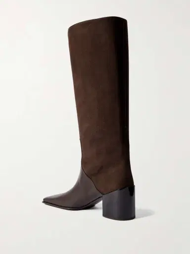 Alaïa Nubuck And Leather Knee Boots | Thumbnail 3 Alaïa Nubuck And Leather Knee Boots | Thumbnail 3