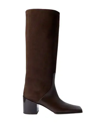 Alaïa Nubuck And Leather Knee Boots | Thumbnail 1 Alaïa Nubuck And Leather Knee Boots | Thumbnail 1