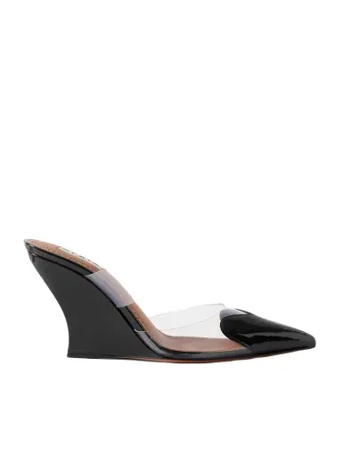 Alaïa Le Cœur Patent-leather And Pvc Wedge Mules | Thumbnail 1 Alaïa Le Cœur Patent-leather And Pvc Wedge Mules | Thumbnail 1