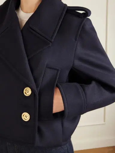 Givenchy Double-breasted Cropped Melton Wool-twill Coat | Thumbnail 5 Givenchy Double-breasted Cropped Melton Wool-twill Coat | Thumbnail 5