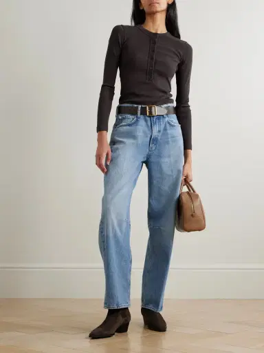 Citizens of Humanity Varra Ribbed Stretch Organic Cotton And Lyocell-blend Henley Top | Thumbnail 2 Citizens of Humanity Varra Ribbed Stretch Organic Cotton And Lyocell-blend Henley Top | Thumbnail 2