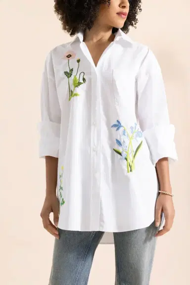 Stella McCartney Flower Embroidered Shirt | Thumbnail 2 Stella McCartney Flower Embroidered Shirt | Thumbnail 2