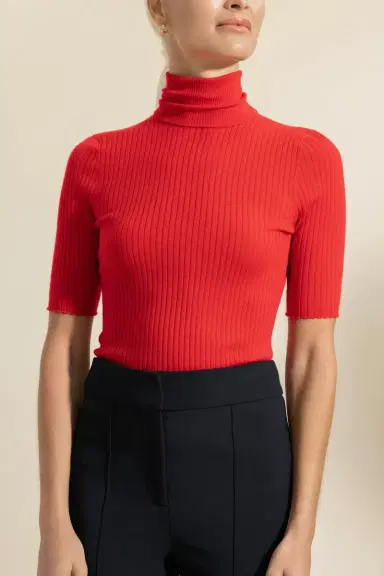 Sprwmn Short Sleeve Turtleneck Top | Thumbnail 2 Sprwmn Short Sleeve Turtleneck Top | Thumbnail 2