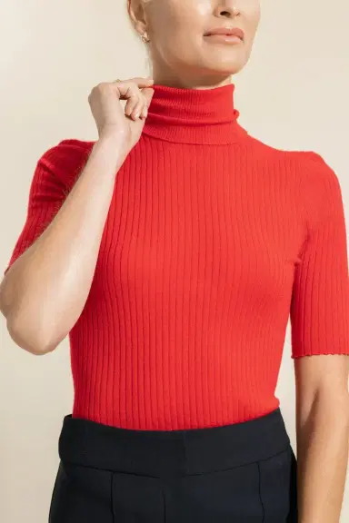 Sprwmn Short Sleeve Turtleneck Top | Thumbnail 3 Sprwmn Short Sleeve Turtleneck Top | Thumbnail 3