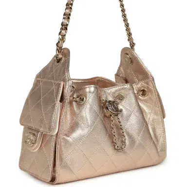 Chanel Chanel Mini 25 Hobo Bag Metallic Rose Gold Caviar Caviar Light Gold Hardware | Thumbnail 2 Chanel Chanel Mini 25 Hobo Bag Metallic Rose Gold Caviar Caviar Light Gold Hardware | Thumbnail 2