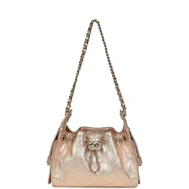 Chanel Chanel Mini 25 Hobo Bag Metallic Rose Gold Caviar Caviar Light Gold Hardware | Thumbnail 6 Chanel Chanel Mini 25 Hobo Bag Metallic Rose Gold Caviar Caviar Light Gold Hardware | Thumbnail 6