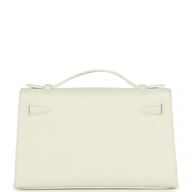 HERMÈS Hermes Kelly Pochette White Swift Gold Hardware | Thumbnail 5 HERMÈS Hermes Kelly Pochette White Swift Gold Hardware | Thumbnail 5