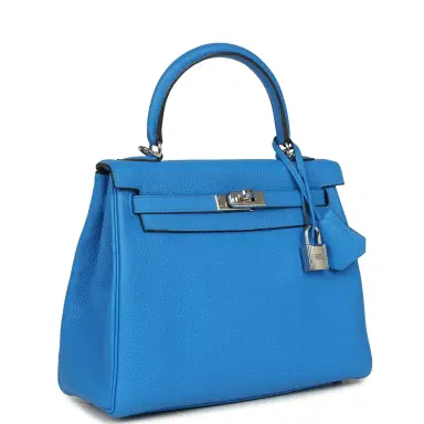 HERMÈS Pre-owned Hermes Kelly Retourne 25 Bleu France Togo Palladium Hardware | Thumbnail 2 HERMÈS Pre-owned Hermes Kelly Retourne 25 Bleu France Togo Palladium Hardware | Thumbnail 2