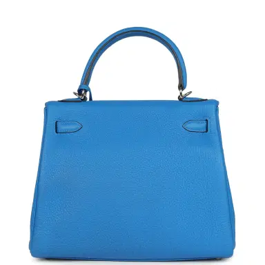 HERMÈS Pre-owned Hermes Kelly Retourne 25 Bleu France Togo Palladium Hardware | Thumbnail 4 HERMÈS Pre-owned Hermes Kelly Retourne 25 Bleu France Togo Palladium Hardware | Thumbnail 4