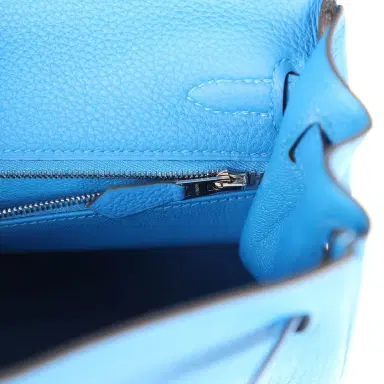 HERMÈS Pre-owned Hermes Kelly Retourne 25 Bleu France Togo Palladium Hardware | Thumbnail 9 HERMÈS Pre-owned Hermes Kelly Retourne 25 Bleu France Togo Palladium Hardware | Thumbnail 9