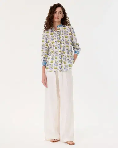Emporio Sirenuse Chiara Shirt in Celestine Flower Print | Thumbnail 3 Emporio Sirenuse Chiara Shirt in Celestine Flower Print | Thumbnail 3