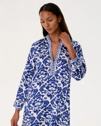 Emporio Sirenuse Jenna Caftan in Lotus Flower Print | Thumbnail 3 Emporio Sirenuse Jenna Caftan in Lotus Flower Print | Thumbnail 3