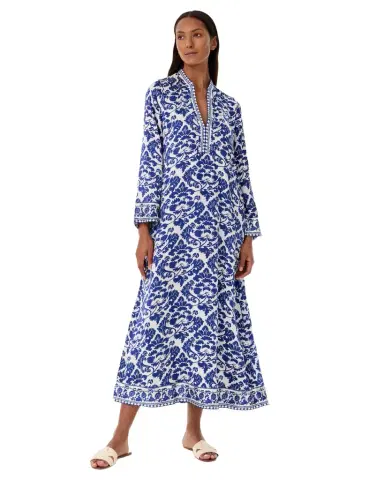 Emporio Sirenuse Jenna Caftan in Lotus Flower Print | Thumbnail 1 Emporio Sirenuse Jenna Caftan in Lotus Flower Print | Thumbnail 1