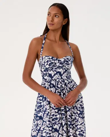 Emporio Sirenuse Johanna Dress in Lotus Flower Print | Thumbnail 3 Emporio Sirenuse Johanna Dress in Lotus Flower Print | Thumbnail 3