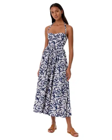 Emporio Sirenuse Johanna Dress in Lotus Flower Print | Thumbnail 1 Emporio Sirenuse Johanna Dress in Lotus Flower Print | Thumbnail 1