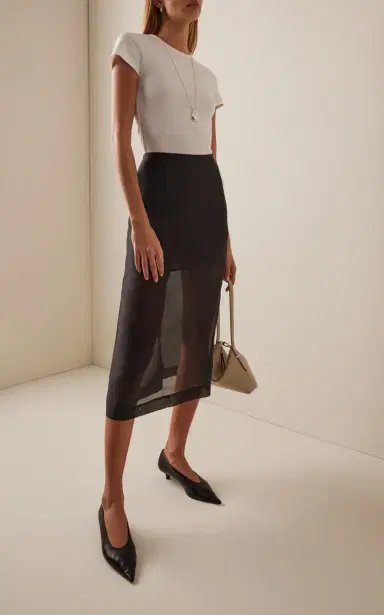 By Malene Birger Esta Cotton-Blend Organza Midi Skirt | Thumbnail 3 By Malene Birger Esta Cotton-Blend Organza Midi Skirt | Thumbnail 3