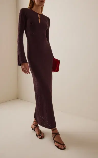 By Malene Birger Beatriz Long-Sleeve Cotton-Blend Knit Maxi Dress | Thumbnail 2 By Malene Birger Beatriz Long-Sleeve Cotton-Blend Knit Maxi Dress | Thumbnail 2