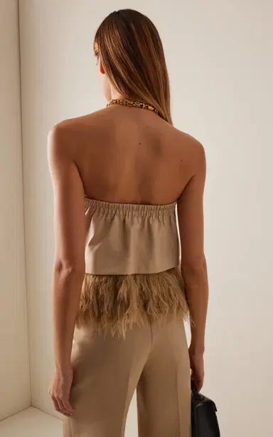 By Malene Birger Melva Feather-Trimmed Top | Thumbnail 4 By Malene Birger Melva Feather-Trimmed Top | Thumbnail 4