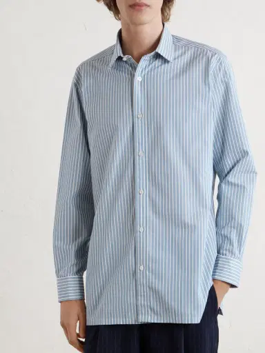 Charvet Striped Cotton-Poplin Shirt - Men | Thumbnail 2 Charvet Striped Cotton-Poplin Shirt - Men | Thumbnail 2