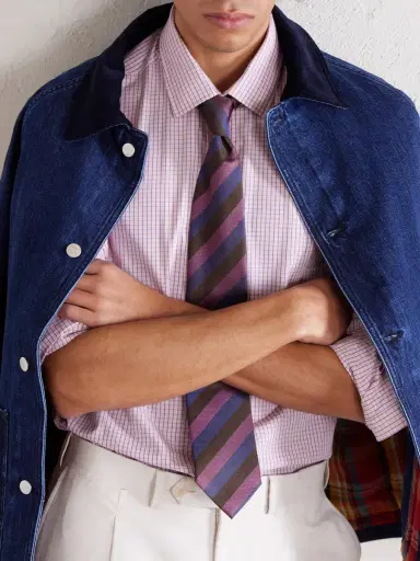 Charvet Checked Cotton-Poplin Shirt - Men | Thumbnail 4 Charvet Checked Cotton-Poplin Shirt - Men | Thumbnail 4