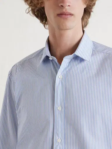 Charvet Striped Cotton-Poplin Shirt - Men | Thumbnail 5 Charvet Striped Cotton-Poplin Shirt - Men | Thumbnail 5