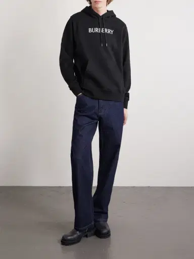 Burberry Logo-Print Cotton-Jersey Hoodie - Men | Thumbnail 2 Burberry Logo-Print Cotton-Jersey Hoodie - Men | Thumbnail 2