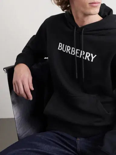 Burberry Logo-Print Cotton-Jersey Hoodie - Men | Thumbnail 4 Burberry Logo-Print Cotton-Jersey Hoodie - Men | Thumbnail 4