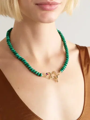 Marla Aaron Heartlock + Starlock 14-karat Gold Multi-stone Necklace | Thumbnail 2 Marla Aaron Heartlock + Starlock 14-karat Gold Multi-stone Necklace | Thumbnail 2