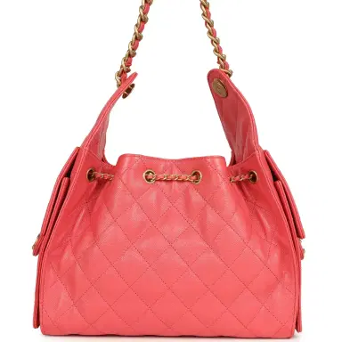 Chanel Chanel Small 25 Hobo Bag Coral Pink Caviar Antique Gold Hardware | Thumbnail 5 Chanel Chanel Small 25 Hobo Bag Coral Pink Caviar Antique Gold Hardware | Thumbnail 5