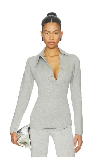 The Attico Long Sleeve Lapel Top | Thumbnail 1 The Attico Long Sleeve Lapel Top | Thumbnail 1