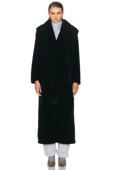 NOUR HAMMOUR Giovanna Enveloping Shearling Coat | Thumbnail 2 NOUR HAMMOUR Giovanna Enveloping Shearling Coat | Thumbnail 2