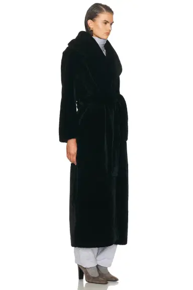 NOUR HAMMOUR Giovanna Enveloping Shearling Coat | Thumbnail 4 NOUR HAMMOUR Giovanna Enveloping Shearling Coat | Thumbnail 4