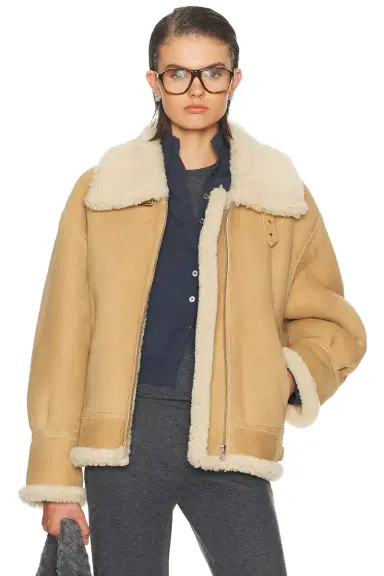 Nour Hammour Portia Modern Shearling Aviator Jacket | Thumbnail 1 Nour Hammour Portia Modern Shearling Aviator Jacket | Thumbnail 1