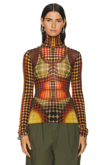 Jean Paul Gaultier High Neck Long Sleeve Top | Thumbnail 2 Jean Paul Gaultier High Neck Long Sleeve Top | Thumbnail 2