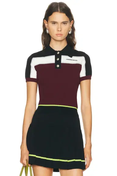 Casablanca Striped Polo Shirt | Thumbnail 1 Casablanca Striped Polo Shirt | Thumbnail 1