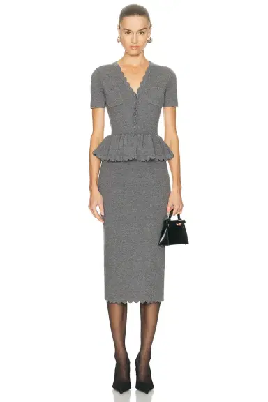self-portrait Peplum Knit Midi Dress | Thumbnail 2 self-portrait Peplum Knit Midi Dress | Thumbnail 2