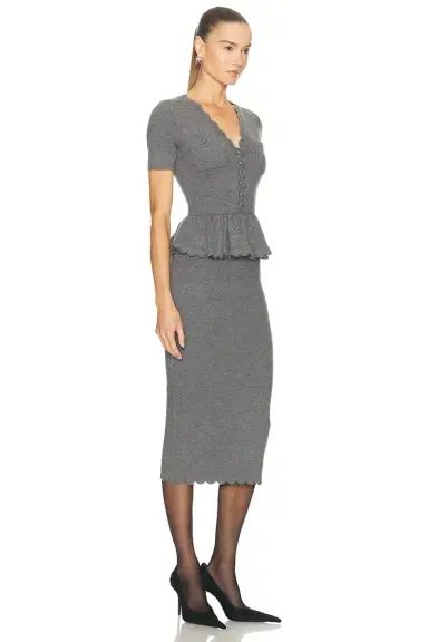 self-portrait Peplum Knit Midi Dress | Thumbnail 3 self-portrait Peplum Knit Midi Dress | Thumbnail 3