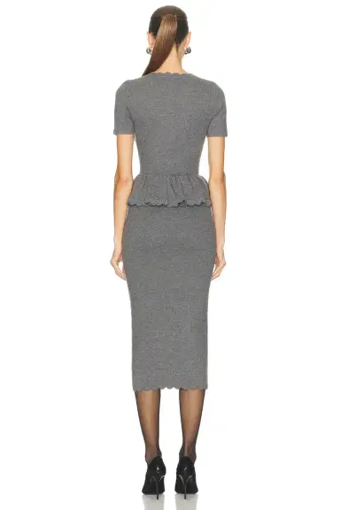 self-portrait Peplum Knit Midi Dress | Thumbnail 4 self-portrait Peplum Knit Midi Dress | Thumbnail 4