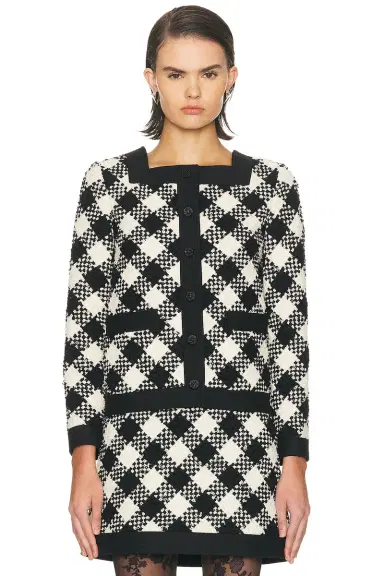 Valentino Damier Tweed Jacket | Thumbnail 2 Valentino Damier Tweed Jacket | Thumbnail 2