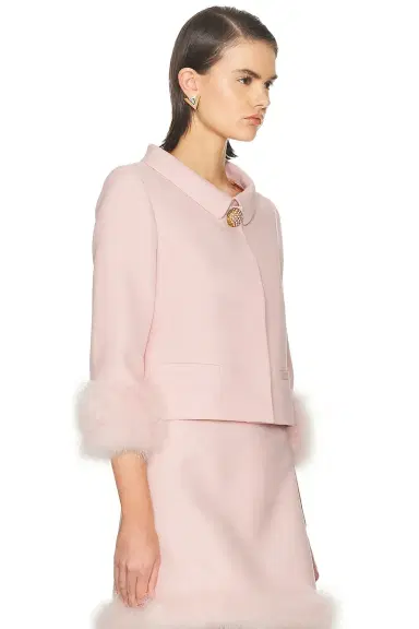 Valentino Feather Crepe Jacket | Thumbnail 3 Valentino Feather Crepe Jacket | Thumbnail 3
