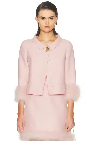 Valentino Feather Crepe Jacket | Thumbnail 1 Valentino Feather Crepe Jacket | Thumbnail 1