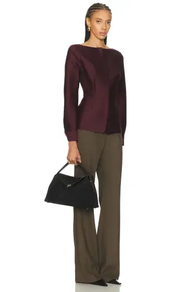 Toteme T-Lock Suede Top Handle Bag | Thumbnail 2 Toteme T-Lock Suede Top Handle Bag | Thumbnail 2