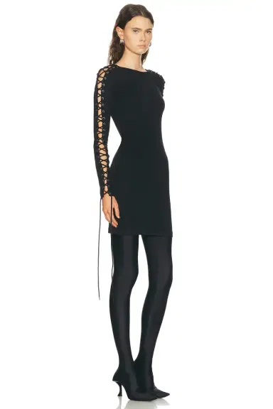 Balenciaga Lace Up Long Sleeve Dress | Thumbnail 2 Balenciaga Lace Up Long Sleeve Dress | Thumbnail 2