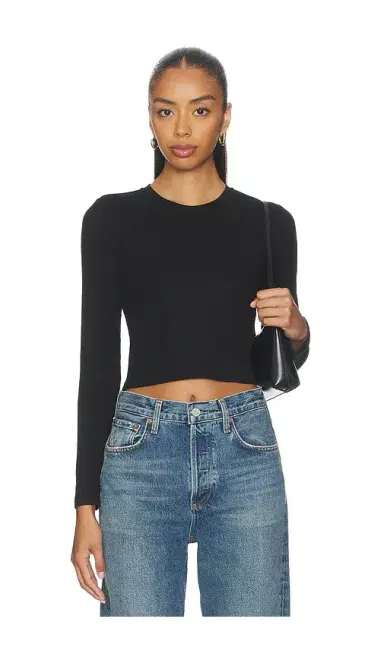 perfectwhitetee Sienna Luxe Rib Cropped Long Sleeve | Thumbnail 1 perfectwhitetee Sienna Luxe Rib Cropped Long Sleeve | Thumbnail 1