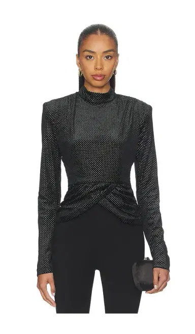 ROTATE Velvet Draped Top | Thumbnail 1 ROTATE Velvet Draped Top | Thumbnail 1