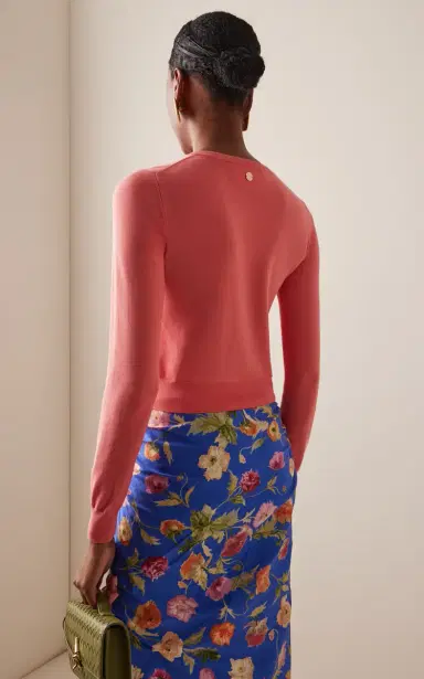 Carolina Herrera Signature Silk-Cotton Cardigan | Thumbnail 5 Carolina Herrera Signature Silk-Cotton Cardigan | Thumbnail 5