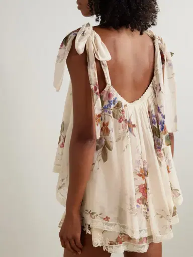 Zimmermann Patience Lace-trimmed Floral-print Cotton And Silk-blend Top | Thumbnail 3 Zimmermann Patience Lace-trimmed Floral-print Cotton And Silk-blend Top | Thumbnail 3