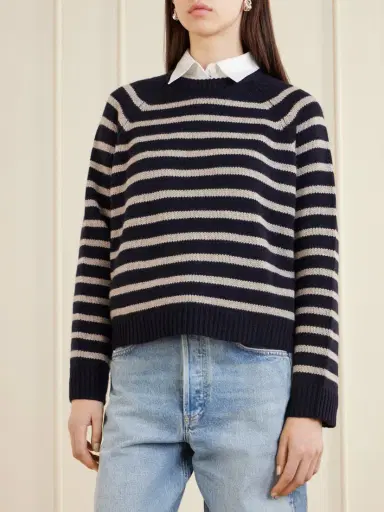 Allude Striped Wool And Cashmere-blend Sweater | Thumbnail 3 Allude Striped Wool And Cashmere-blend Sweater | Thumbnail 3