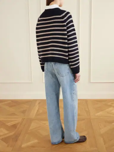 Allude Striped Wool And Cashmere-blend Sweater | Thumbnail 4 Allude Striped Wool And Cashmere-blend Sweater | Thumbnail 4